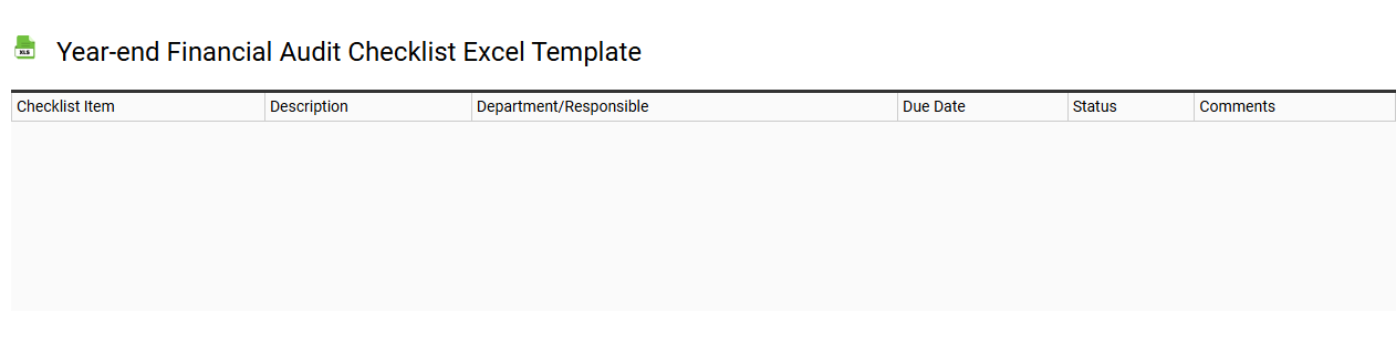 Year-end financial audit checklist Excel template