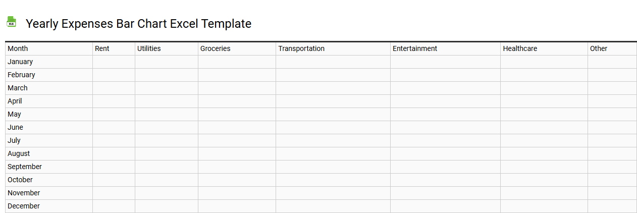Yearly expenses bar chart Excel template