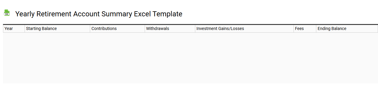 Yearly retirement account summary Excel template