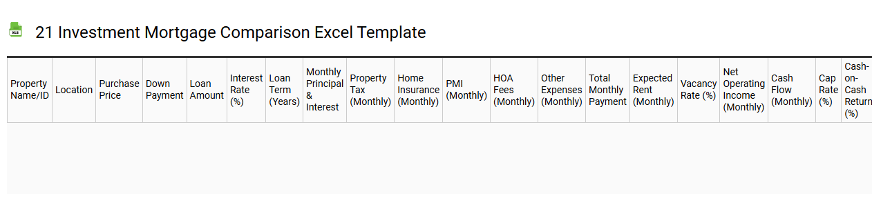 21 investment mortgage comparison Excel template
