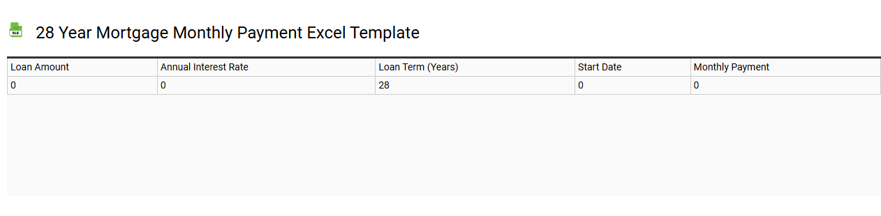 28 year mortgage monthly payment Excel template