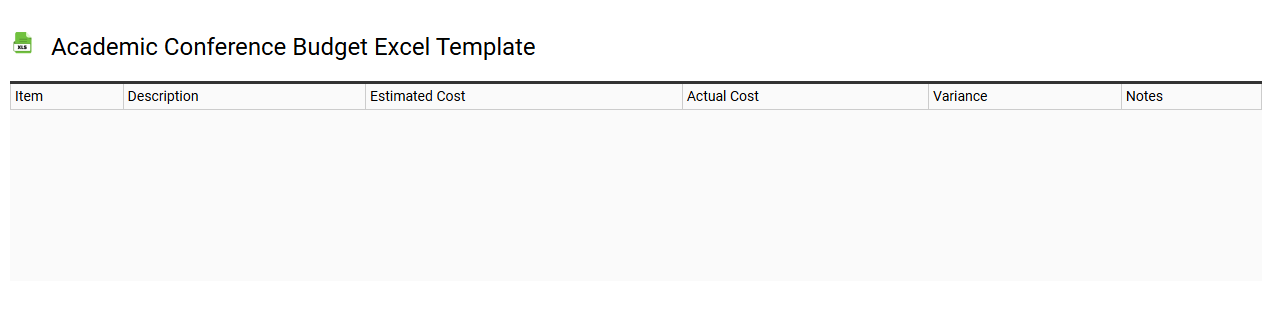 Academic conference budget Excel template