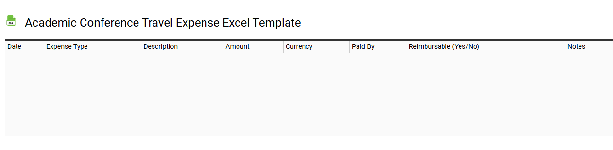 Academic conference travel expense Excel template