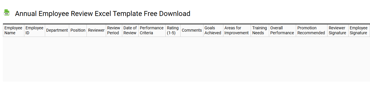 Annual employee review Excel template free download