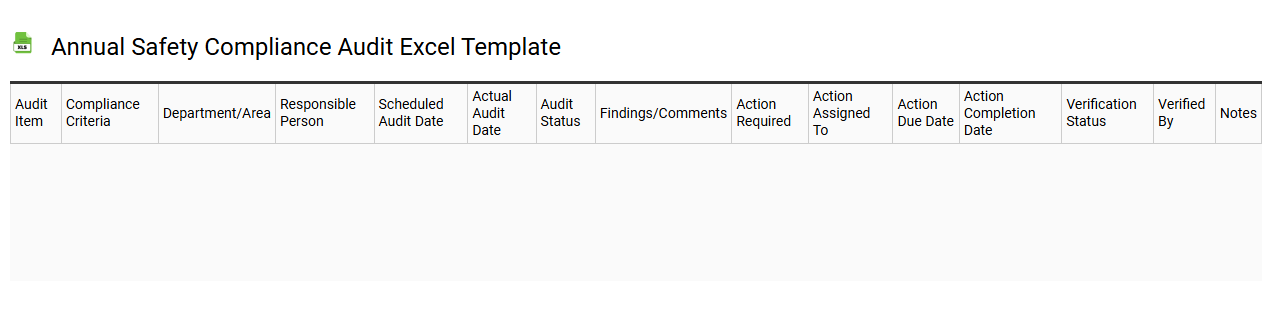 Annual safety compliance audit Excel template