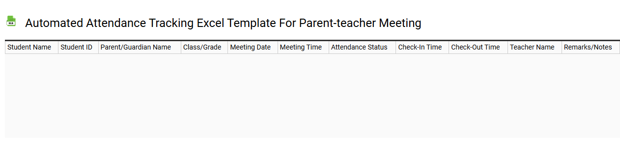 Automated attendance tracking Excel template for parent-teacher meeting