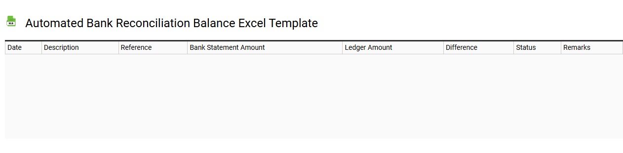 Automated bank reconciliation balance Excel template