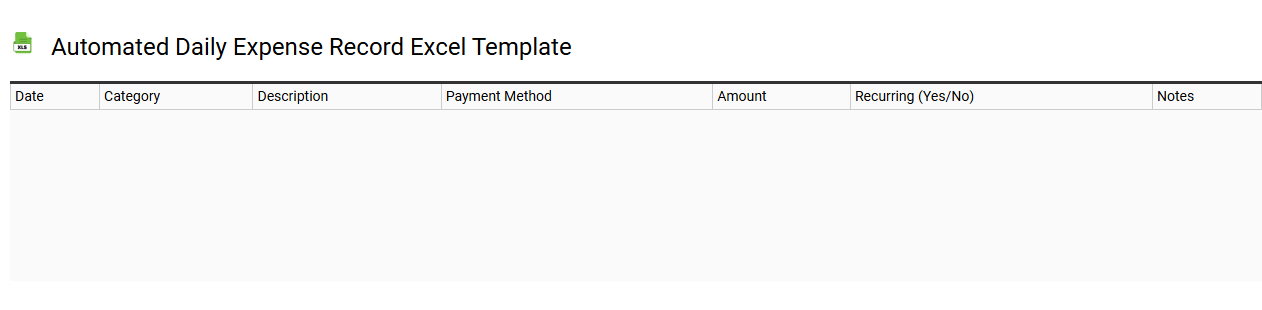 Automated daily expense record Excel template