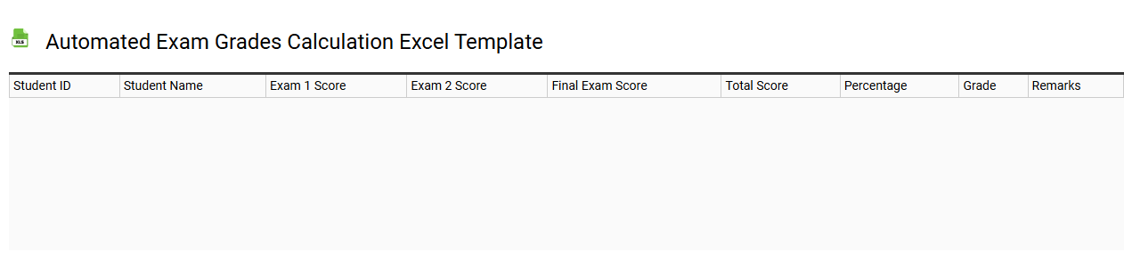 Automated exam grades calculation Excel template