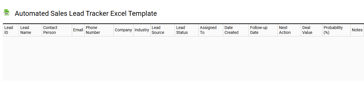 Automated sales lead tracker Excel template