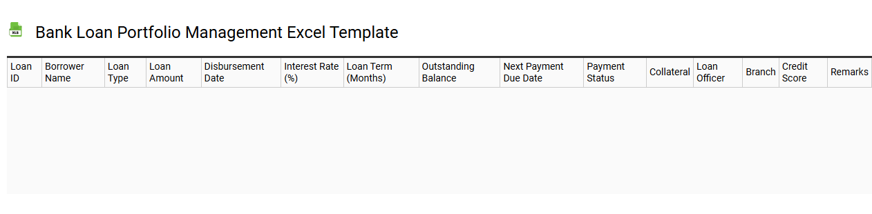 Bank loan portfolio management Excel template