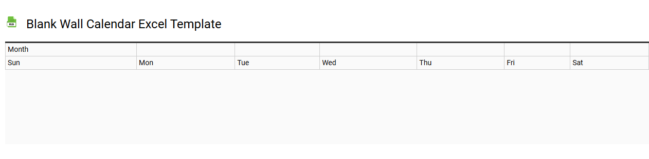 Blank wall calendar Excel template