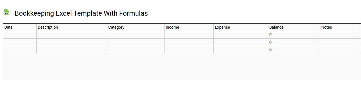 Bookkeeping Excel template with formulas