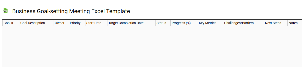 Business goal-setting meeting Excel template