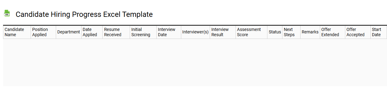 Candidate hiring progress Excel template