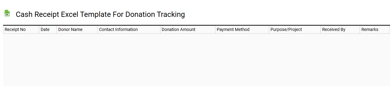 Cash receipt Excel template for donation tracking