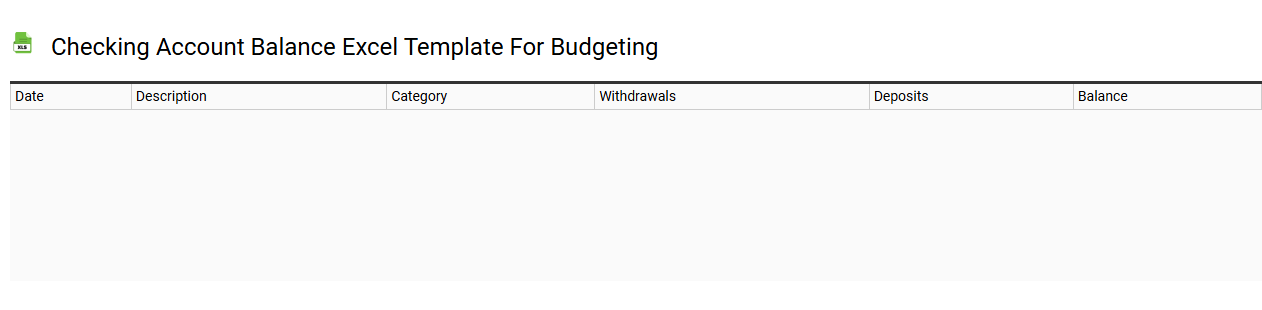 Checking account balance Excel template for budgeting