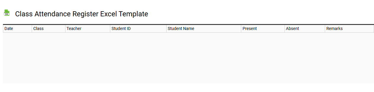 Class attendance register Excel template