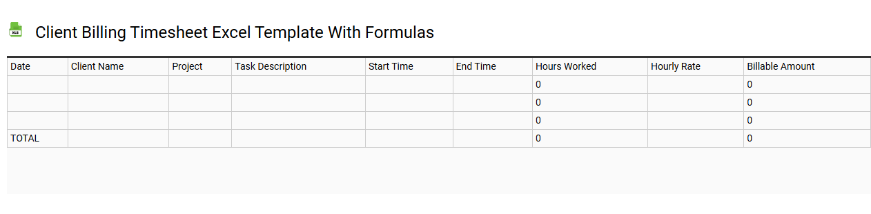 Client billing timesheet Excel template with formulas