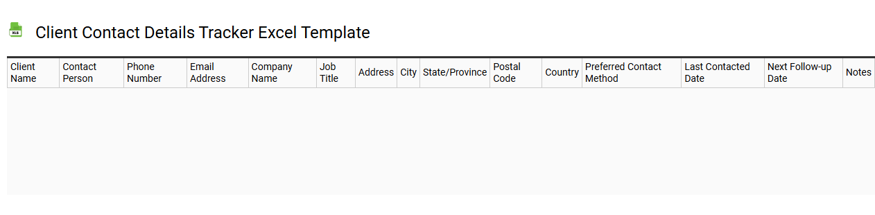 Client contact details tracker Excel template