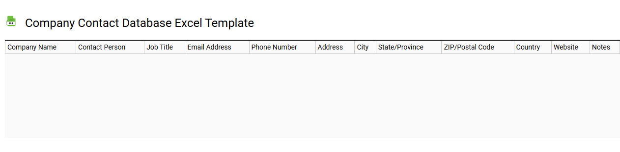 Company contact database Excel template