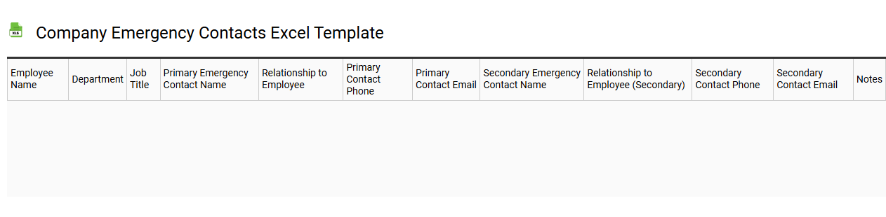 Company emergency contacts Excel template