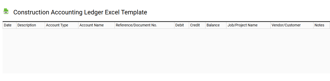 Construction accounting ledger Excel template