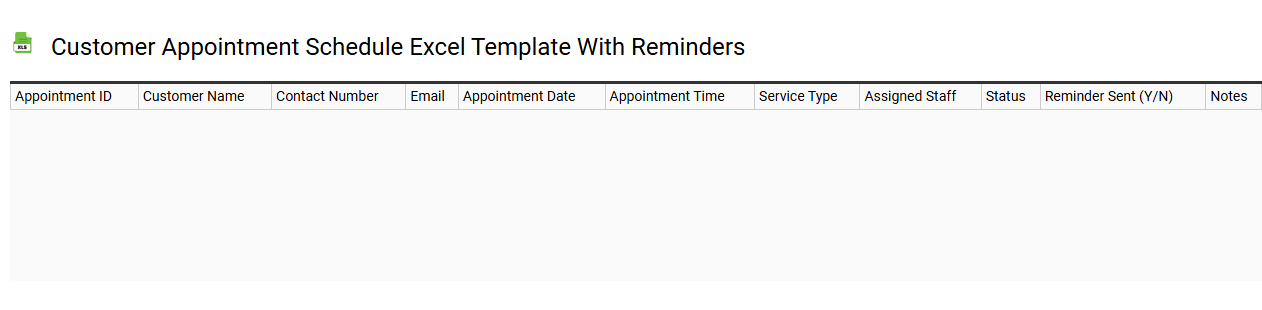 Customer appointment schedule Excel template with reminders