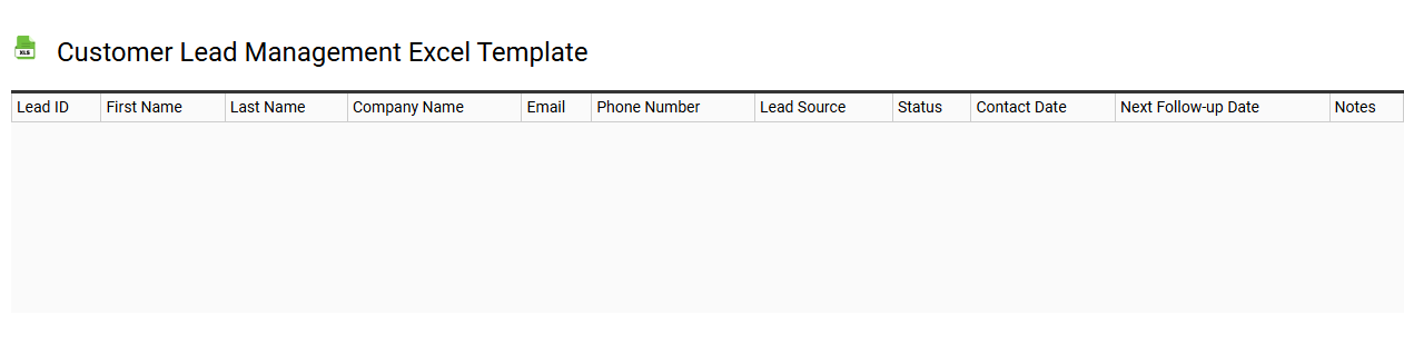 Customer lead management Excel template