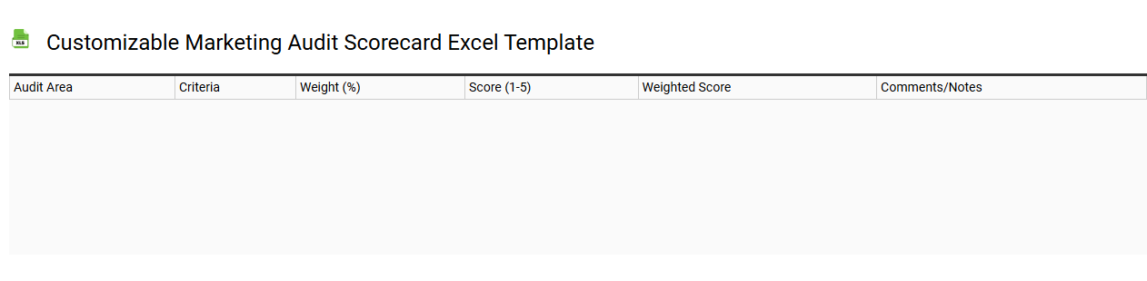 Customizable marketing audit scorecard Excel template