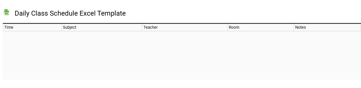 Daily class schedule Excel template
