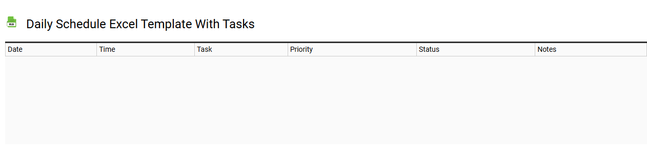Daily schedule Excel template with tasks