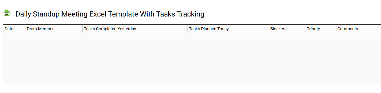 Daily standup meeting Excel template with tasks tracking