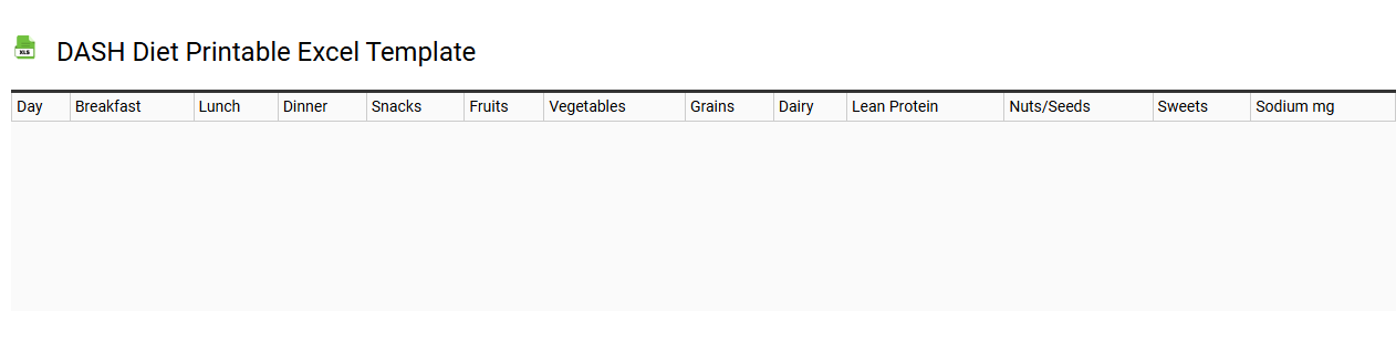 DASH diet printable Excel template