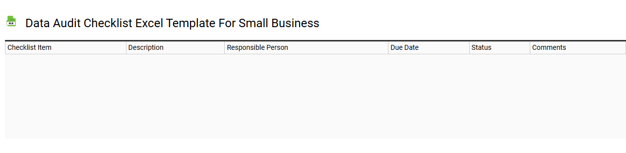 Data audit checklist Excel template for small business