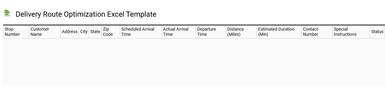 Delivery route optimization Excel template