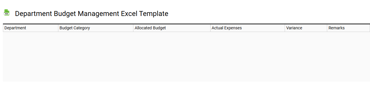 Department budget management Excel template