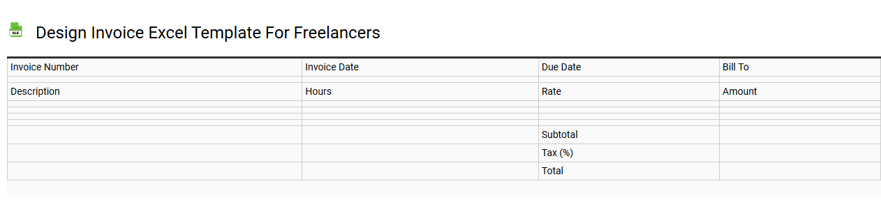 Design invoice Excel template for freelancers
