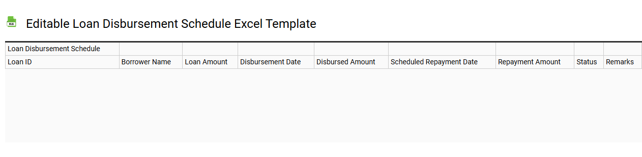 Editable loan disbursement schedule Excel template