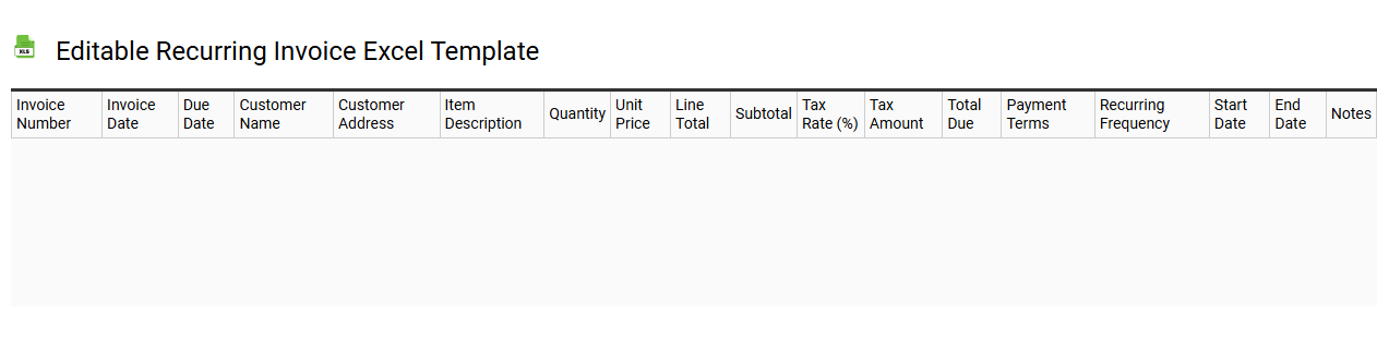 Editable recurring invoice Excel template