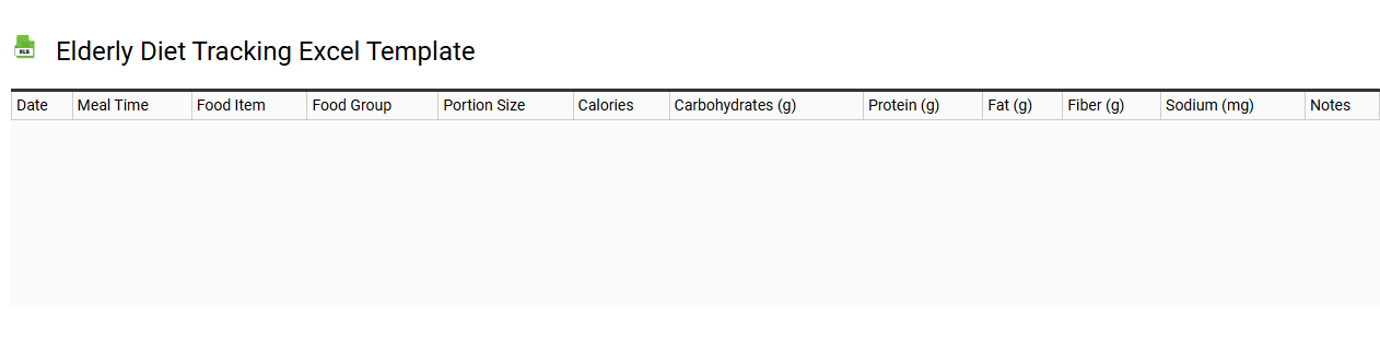 Elderly diet tracking Excel template