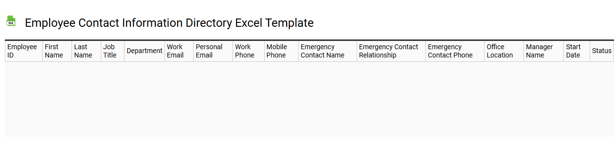 Employee contact information directory Excel template