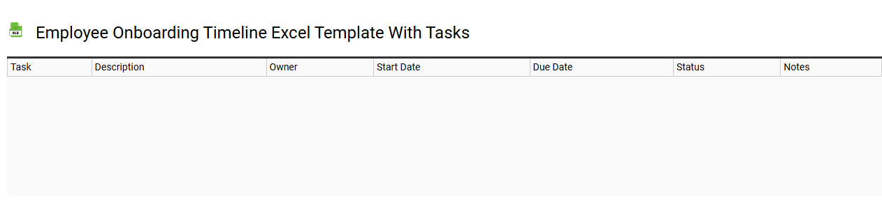 Employee onboarding timeline Excel template with tasks