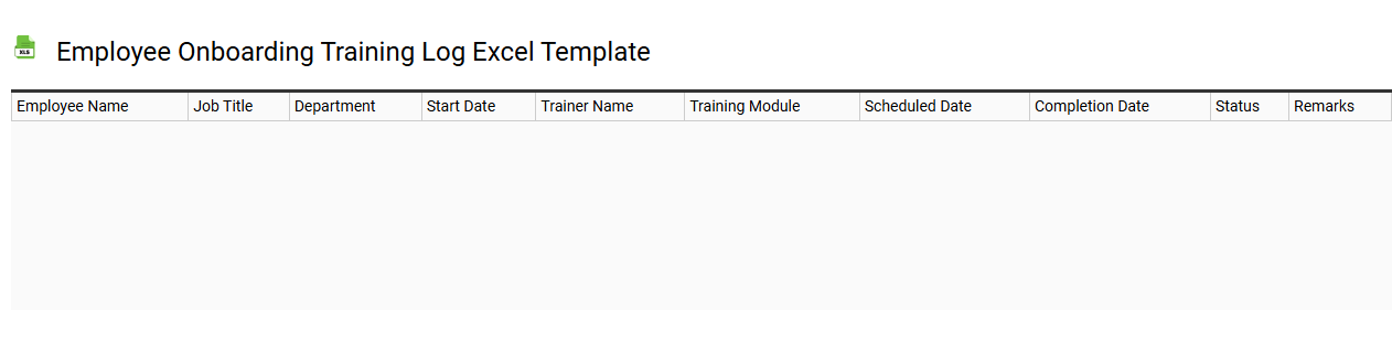Employee onboarding training log Excel template