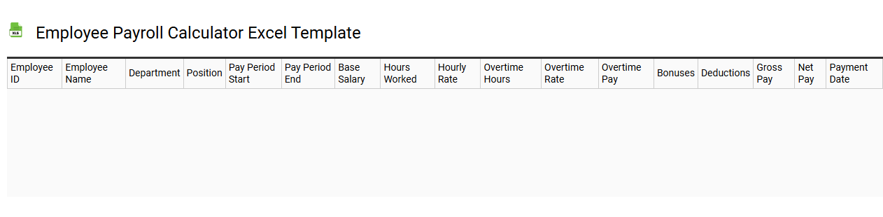 Employee payroll calculator Excel template
