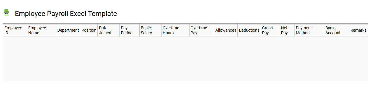Employee payroll Excel template