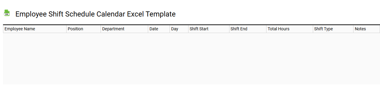 Employee shift schedule calendar Excel template