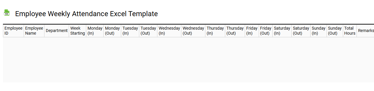 Employee weekly attendance Excel template