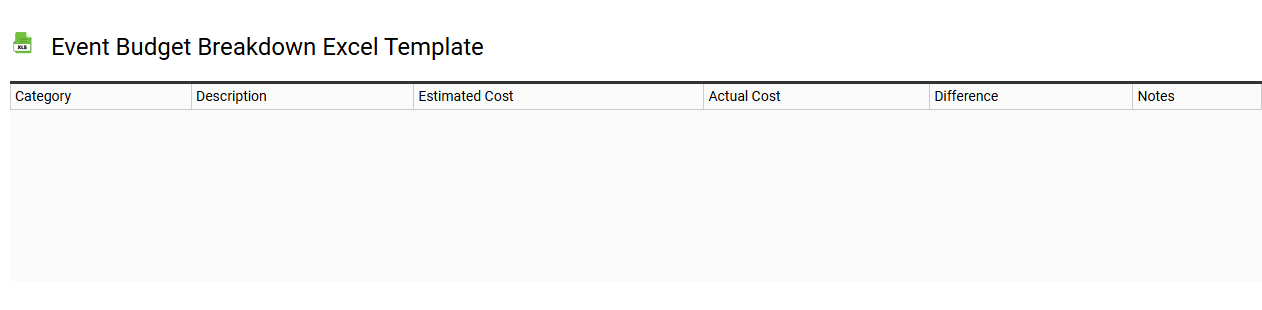 Event budget breakdown Excel template
