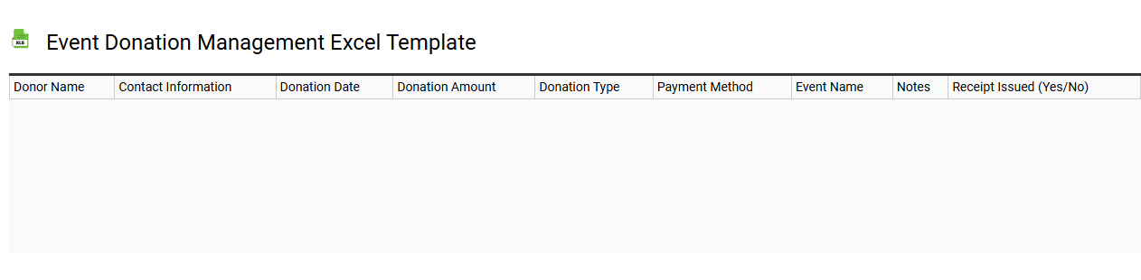 Event donation management Excel template
